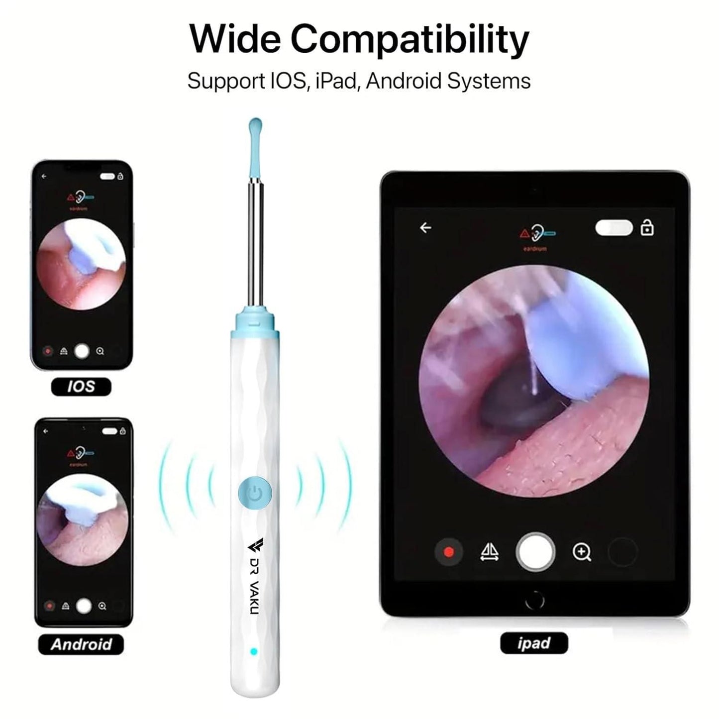 Smart Visual Ear Wax Cleaner with HD Camera | WiFi Otoscope with USB-C Charging