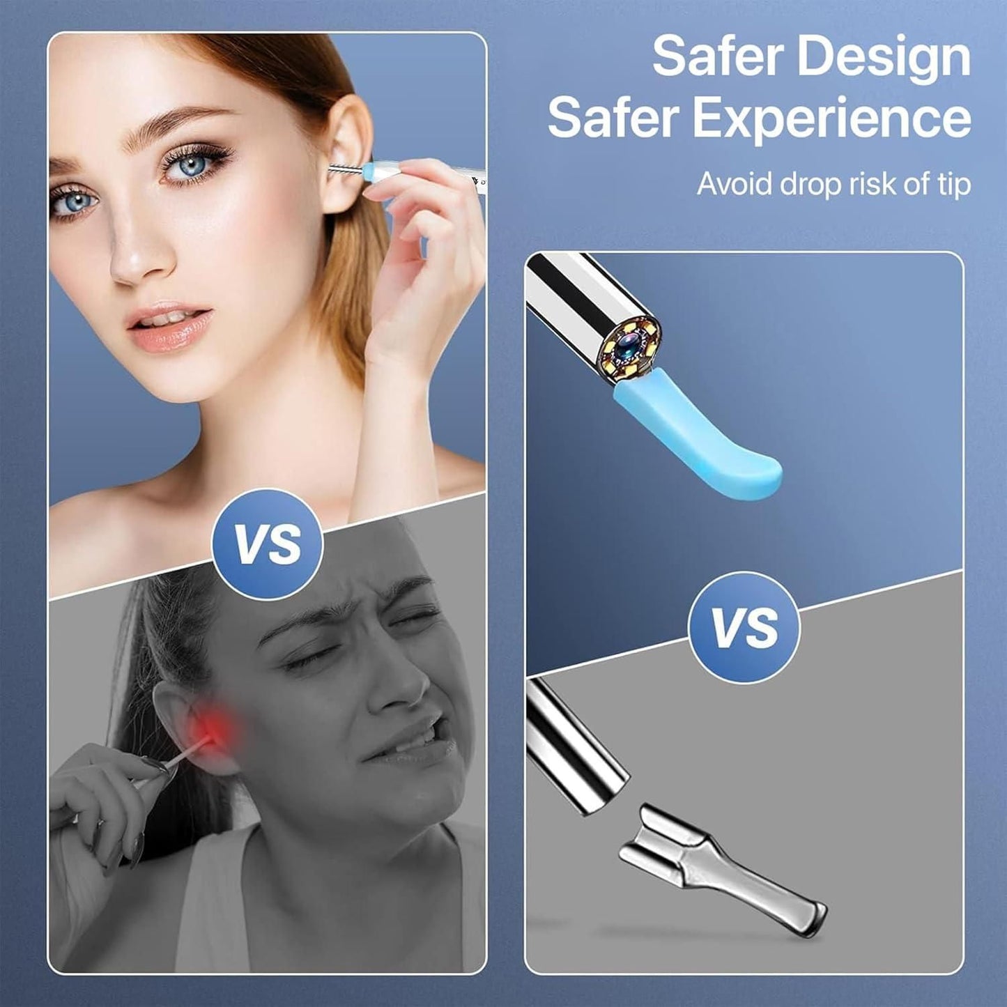 Smart Visual Ear Wax Cleaner with HD Camera | WiFi Otoscope with USB-C Charging