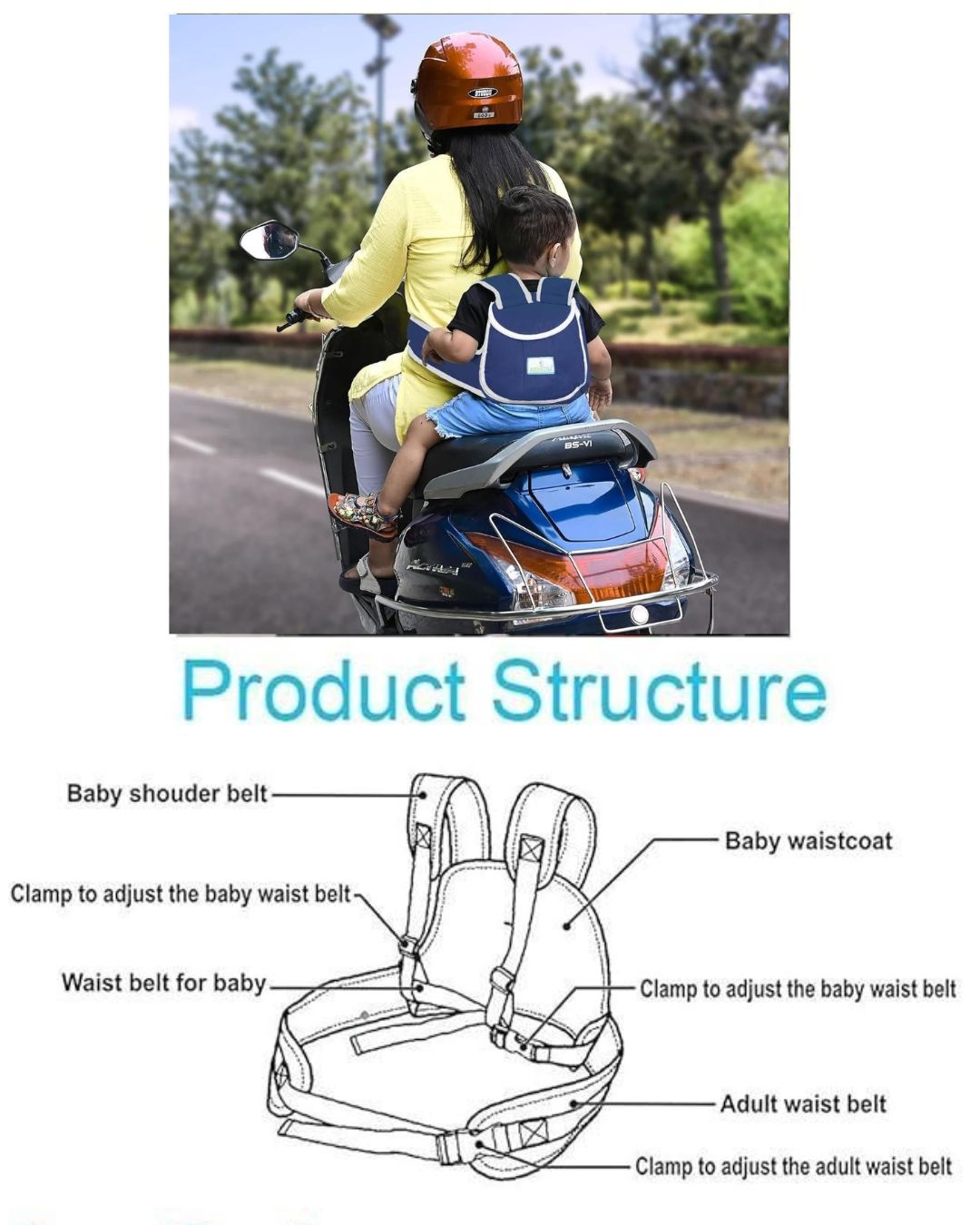 Baby Safety Belt for 2 Wheeler